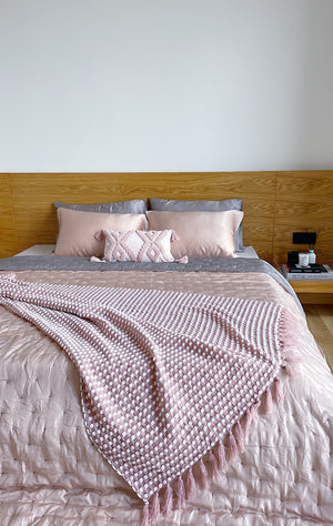 Handwoven Throw Blanket - Basketweave Pattern
