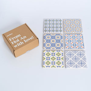 Blue & Yellow Azulejo Square Tile Coaster