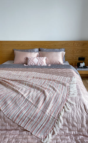 Handwoven Throw Blanket - Line Pattern