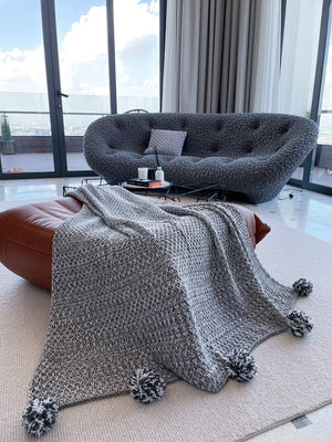 Handwoven Throw Blanket - X Pattern