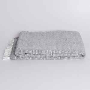 Handwoven Throw Blanket - Diamond Grey