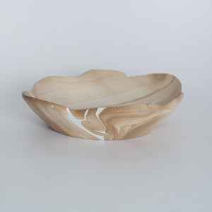 Mango Wood Plate - Marble with Wavy Edge