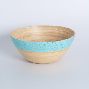 Bamboo Salad Bowl - Speckled Blue