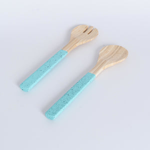 Bamboo Salad Server - Speckled Blue