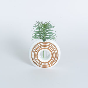 Mango Wood Vase - Donut White