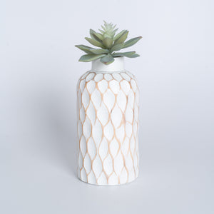Mango Wood Vase - Polka Dot Medium