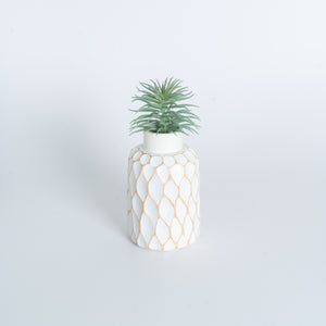 Mango Wood Vase - Polka Dot Small