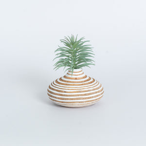 Mango Wood Vase - Pumpkin White