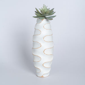 Mango Wood Vase - Wavy Medium
