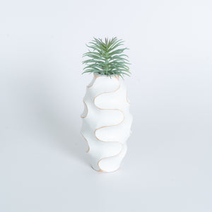 Mango Wood Vase - Wavy Small