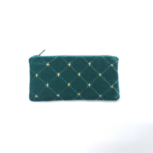 Quilted Silk Velvet Wallet