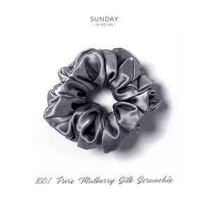 Mulberry Silk Scrunchie - Charcoal