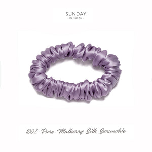 Mulberry Silk Skinny Scrunchie - Lilac