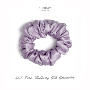 Mulberry Silk Scrunchie ( Medium) - Lilac