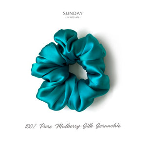 Mulberry Silk Scrunchie - Ocean