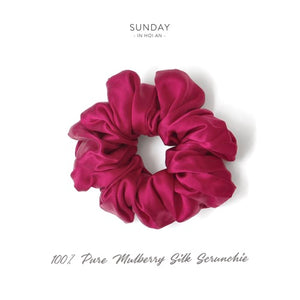 Mulberry Silk Scrunchie - Fuscia
