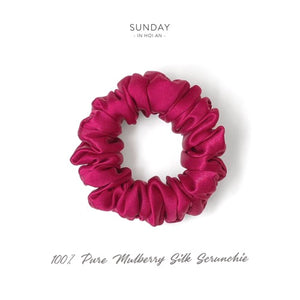 Mulberry Silk Scrunchie ( Medium) - Fuscia