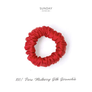 Mulberry Silk Skinny Scrunchie - Chilli