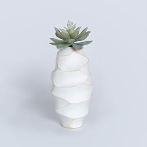 Mango Wood Vase - Ripple Small